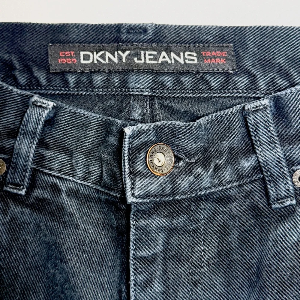 Vintage 2001 DKNY Black Wash Denim 100% Cotton Classic Retro Y2K Straight Jeans